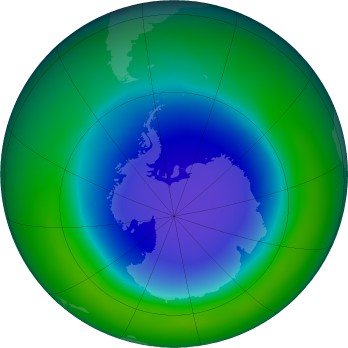 Antarctic ozone map for 2015-11